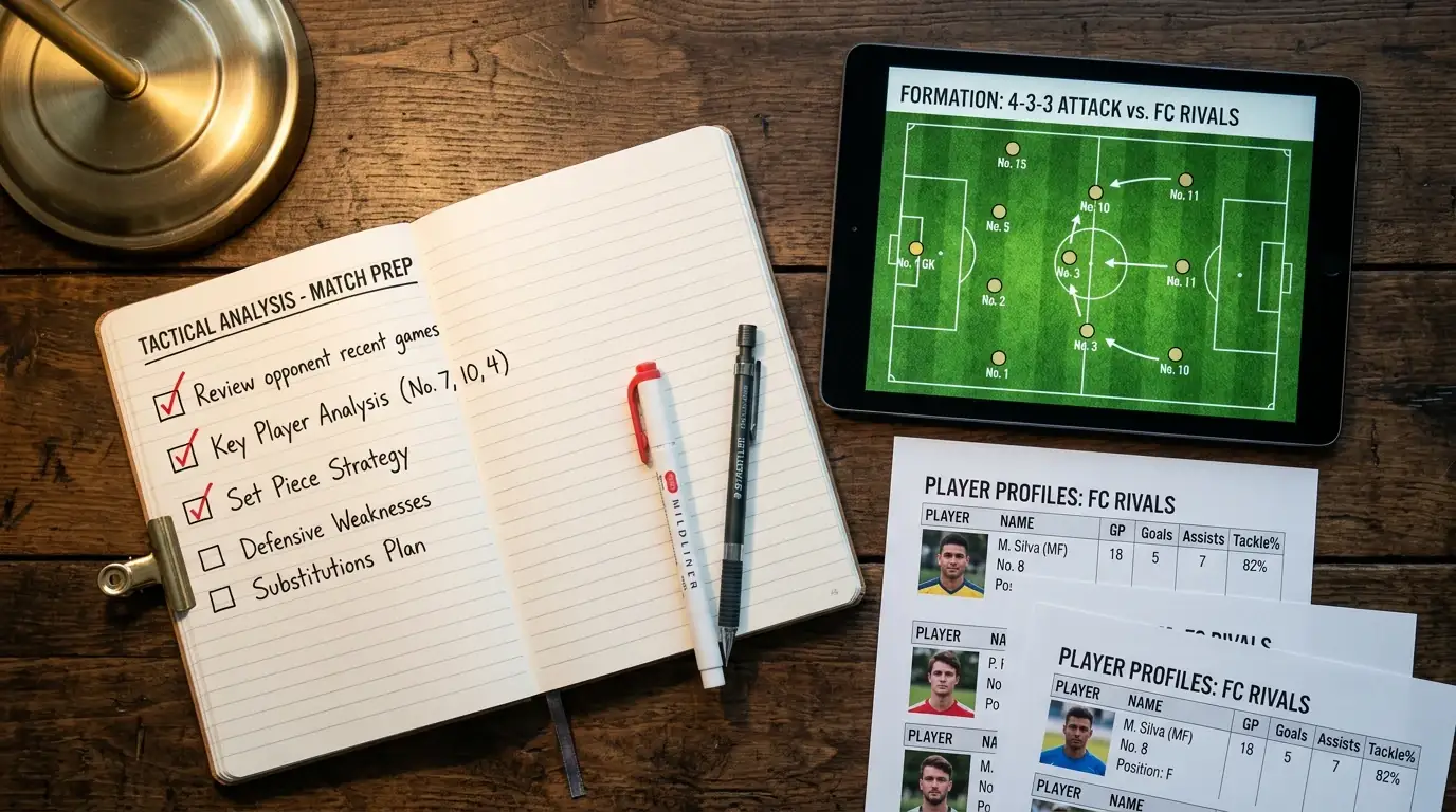Apostador analizando estrategias y datos de la J-League en su escritorio